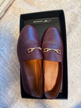 COACH Haley leather loafers | Wine burgundy | Size 7